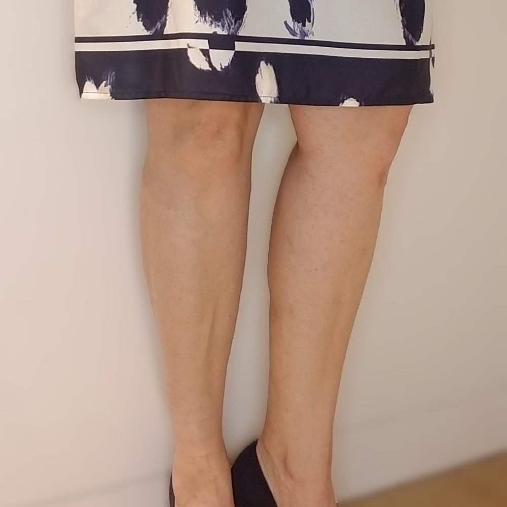 Banana Republic Navy + White Flowers Sleeveless Dress